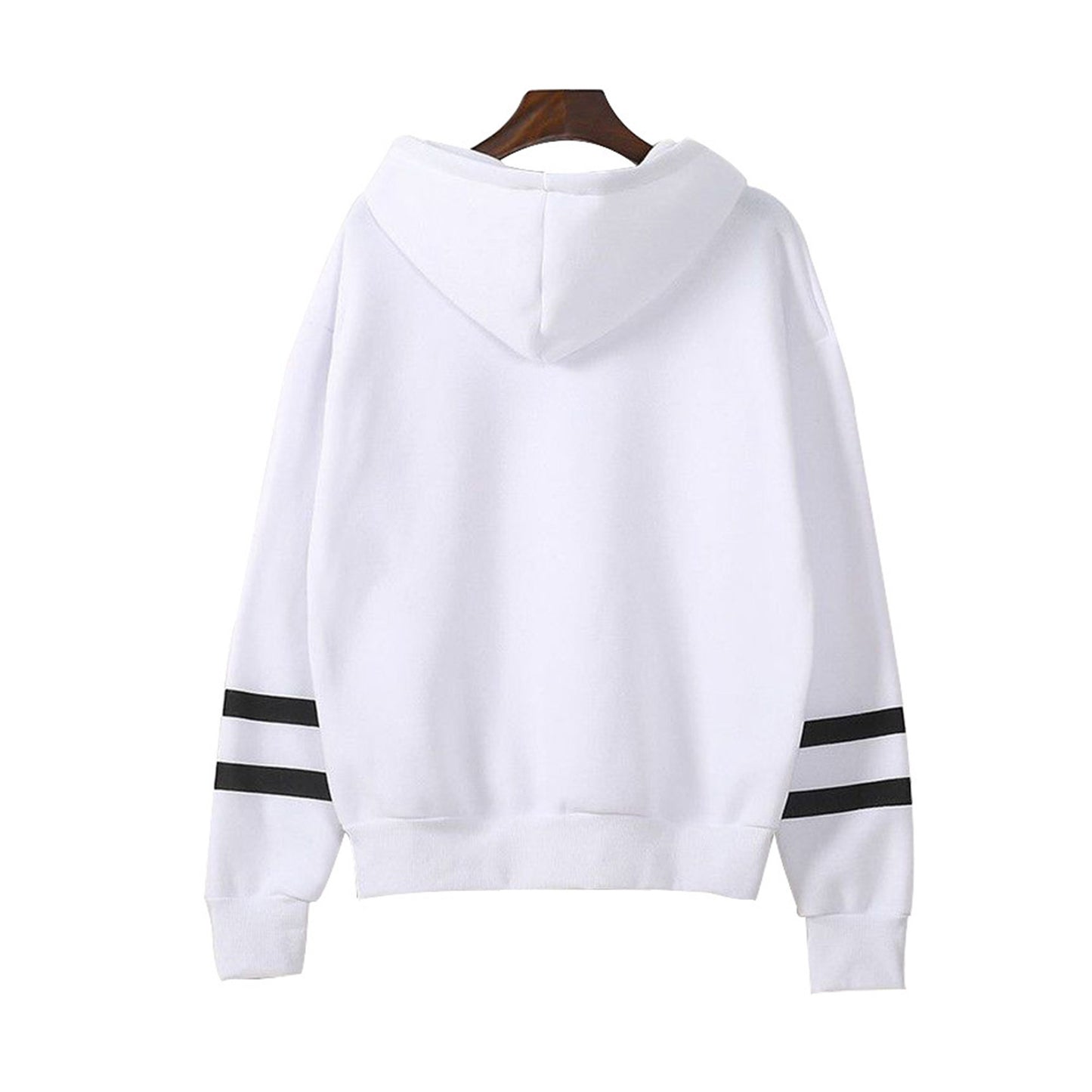 White Cartoon Hooded Sweatshirt | Cotton Graphic Print Hoodie | Casual Streetwear Pullover | Size M Available | Unisex S-XXL Comfort Fit