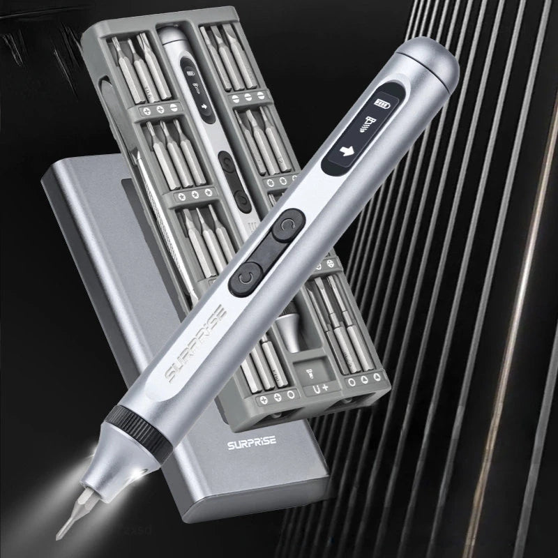 170 RPM Cordless Magnetic Screwdriver Kit LED Light 48 S2 Steel Bits Precision Set evlune