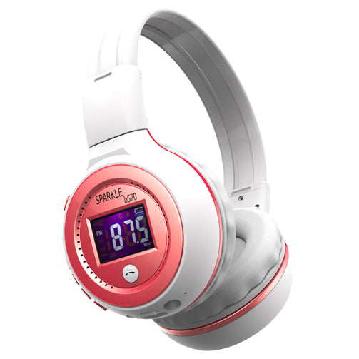 Fanatic B570 Bluetooth Headset with FM Radio, MP3 Player & Memory Card Slot - Wireless and Wired Stereo Headphones with Built-in Microphone