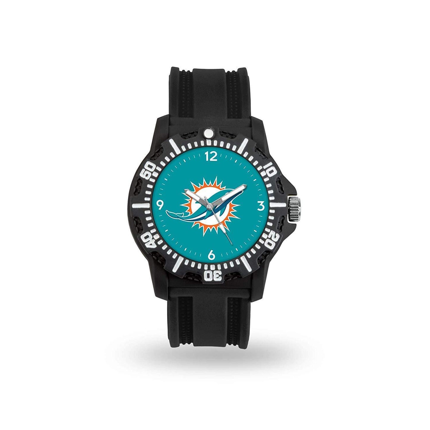 Miami Dolphins NFL Game Time Licensed Watch - Official Team Logo Sports Watch with Black Silicone Band