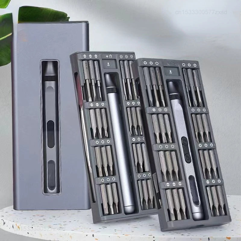48 S2 Steel Bits Electric Precision Screwdriver Set 170 RPM Cordless Magnetic Kit LED Light evlune