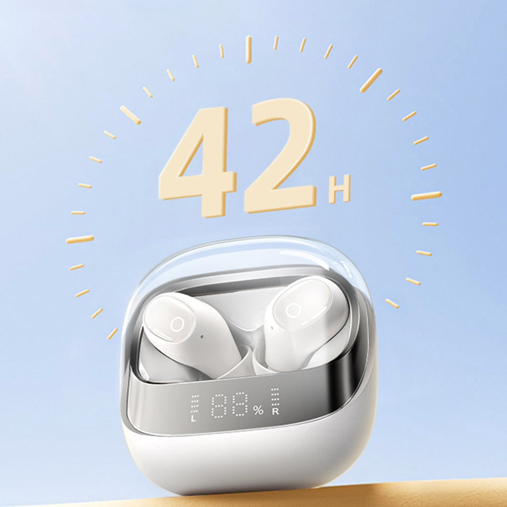 Wireless Bluetooth 5.3 Headphones with Digital Display - IPX4 Waterproof In-Ear Earbuds with Jerry Chip, 8+ Hour Battery Life (DB2)