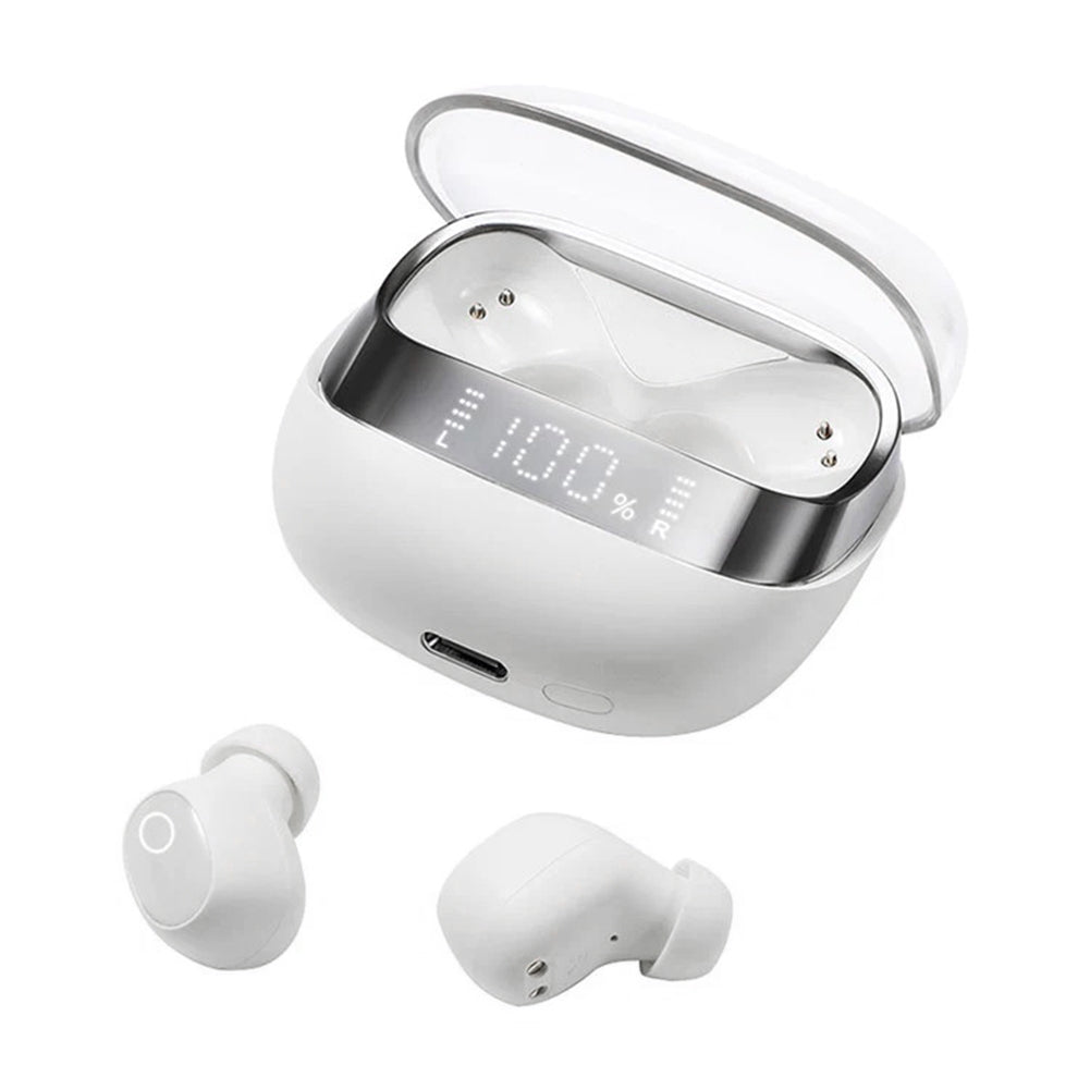 Wireless Bluetooth 5.3 Headphones with Digital Display - IPX4 Waterproof In-Ear Earbuds with Jerry Chip, 8+ Hour Battery Life (DB2)