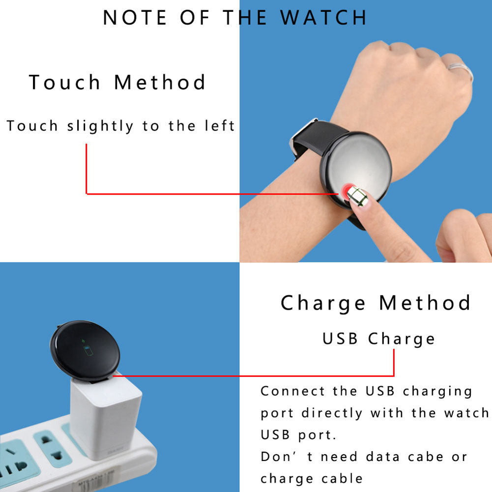 D18 1.44" Sports Smart Watch with Round Screen - Heart Rate, Blood Pressure, Sleep Monitor & Activity Tracker - Red