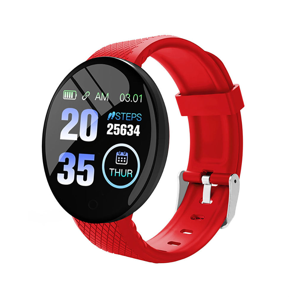 D18 1.44" Sports Smart Watch with Round Screen - Heart Rate, Blood Pressure, Sleep Monitor & Activity Tracker - Red