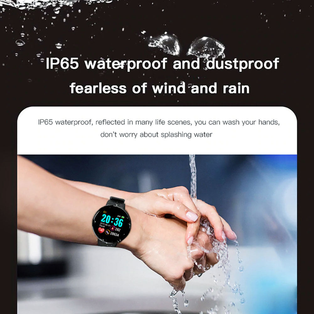 D18 1.44" Sports Smart Watch with Round Screen - Heart Rate, Blood Pressure, Sleep Monitor & Activity Tracker - Red
