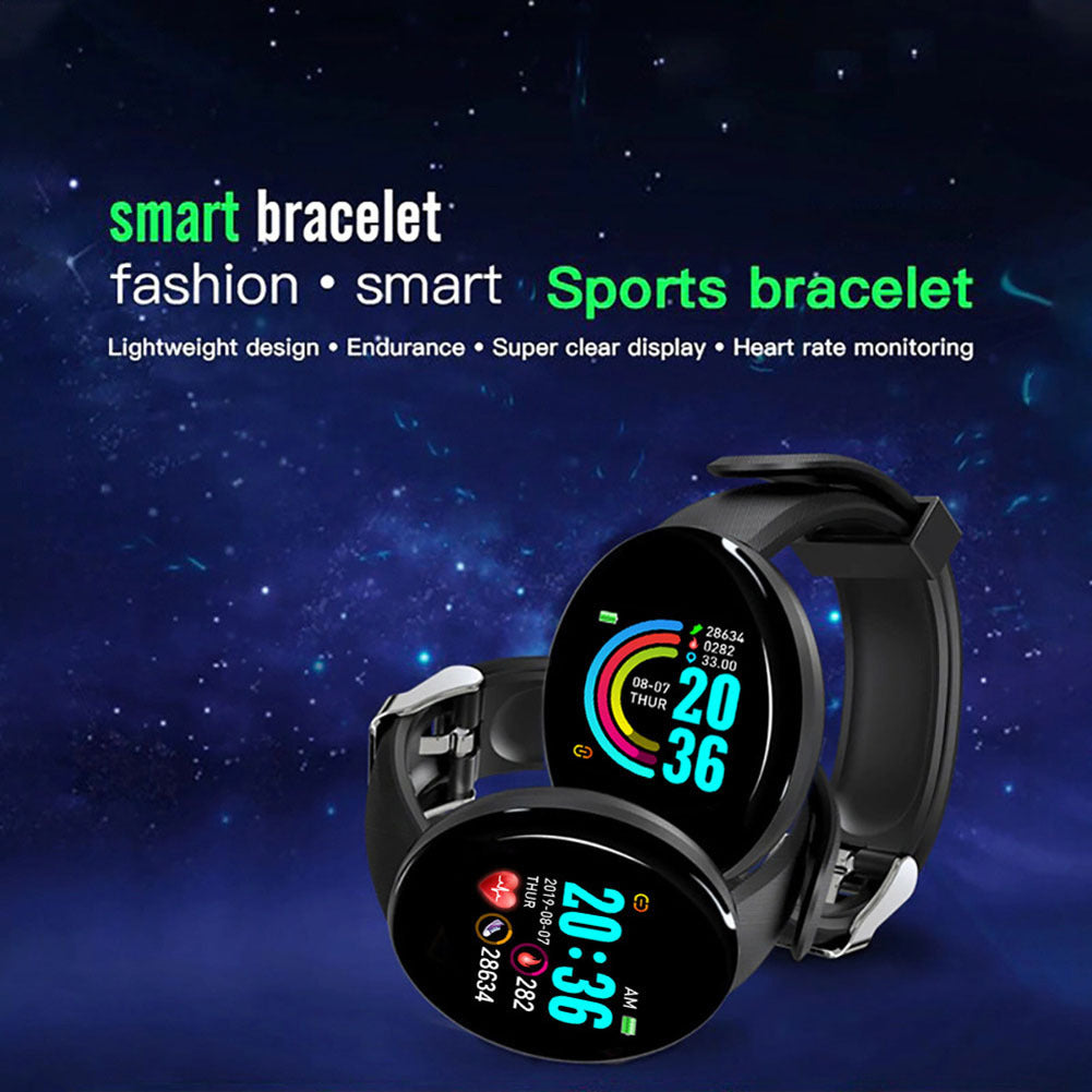 D18 1.44" Sports Smart Watch with Round Screen - Heart Rate, Blood Pressure, Sleep Monitor & Activity Tracker - Red