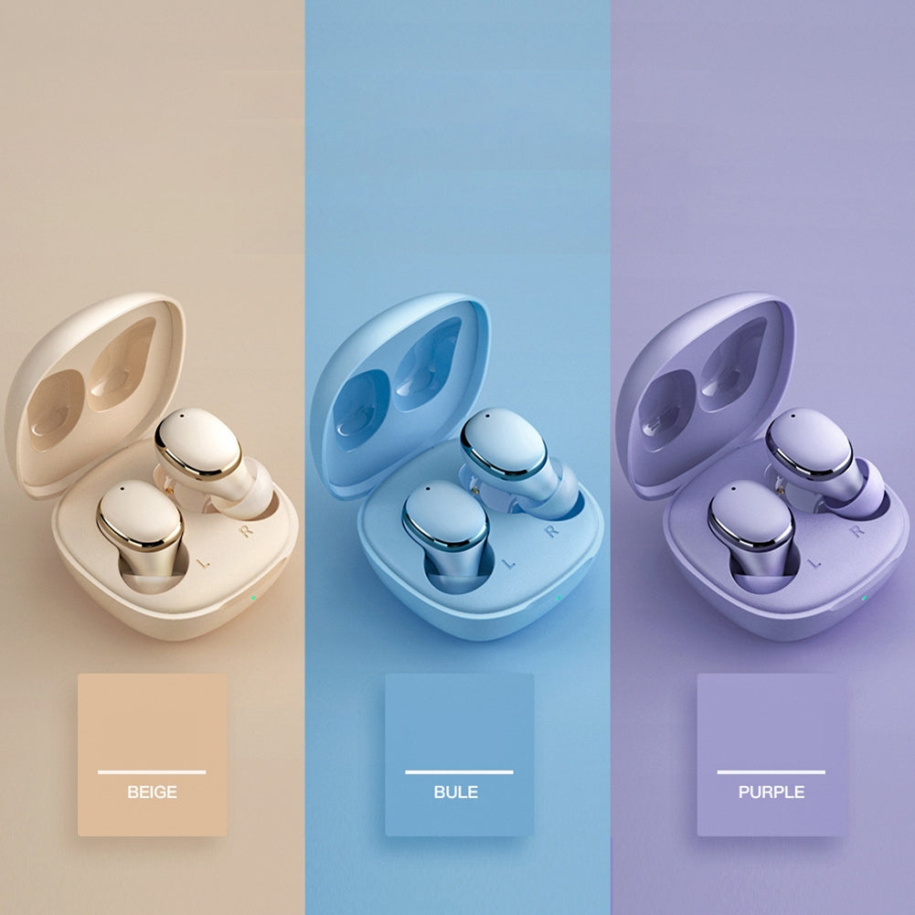 XY11 Wireless Earphones Noise Canceling Earbuds In-Ear Earphones Ultra Long Playtime Earphones For Workout Driving Running Working Hiking Travelling Purple XY-11 single and binaural use