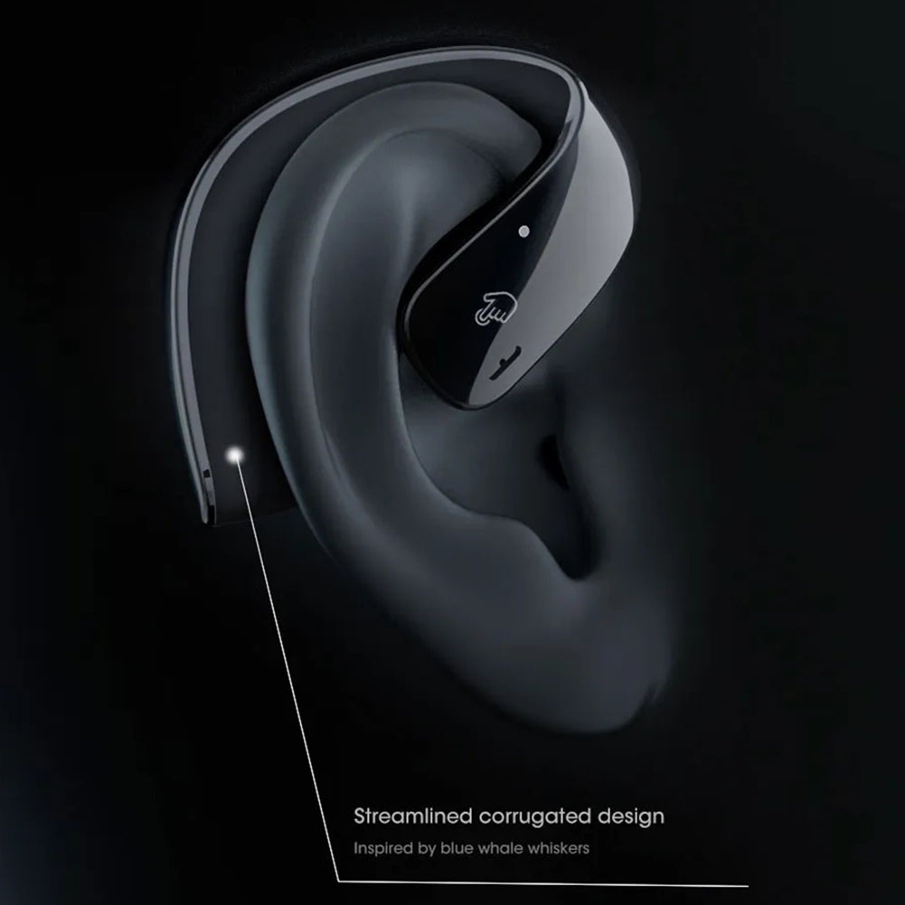 T22 TWS Wireless Bluetooth 5.3 Bone Conduction Headphones with Touch Control, Ear Clip Design, Noise Reduction, IPX5 Waterproof - Gray
