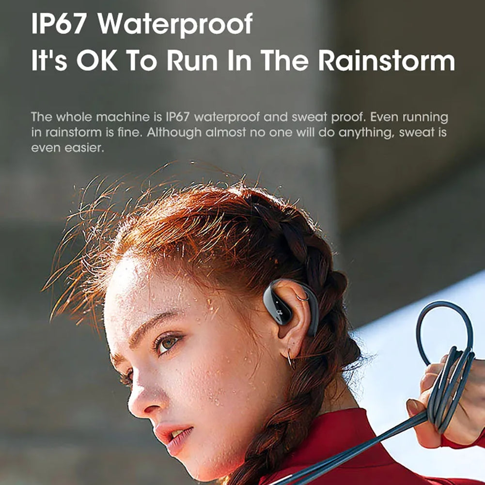 T22 TWS Wireless Bluetooth 5.3 Bone Conduction Headphones with Touch Control, Ear Clip Design, Noise Reduction, IPX5 Waterproof - Gray
