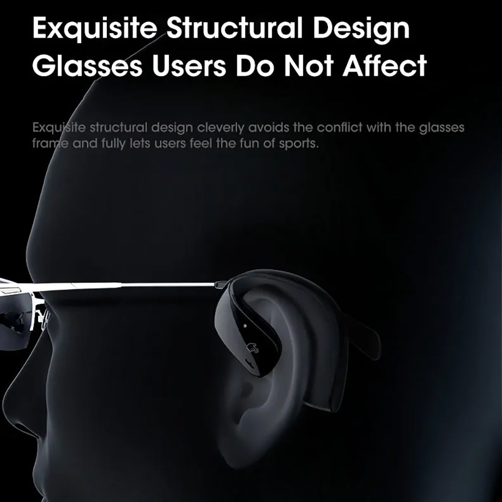 T22 TWS Wireless Bluetooth 5.3 Bone Conduction Headphones with Touch Control, Ear Clip Design, Noise Reduction, IPX5 Waterproof - Gray