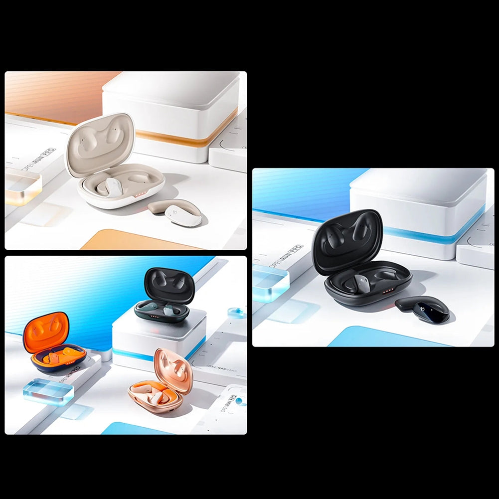 T22 TWS Wireless Bluetooth 5.3 Bone Conduction Headphones with Touch Control, Ear Clip Design, Noise Reduction, IPX5 Waterproof - Gray