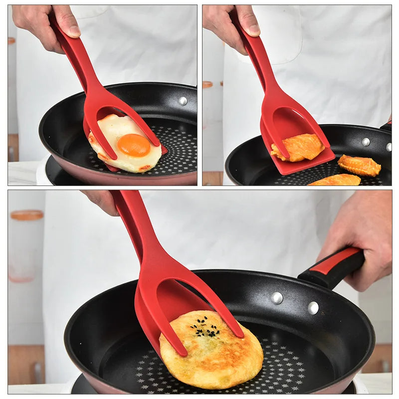 Flip Kitchen Utensil 2 In 1 Spatula Tongs evlune
