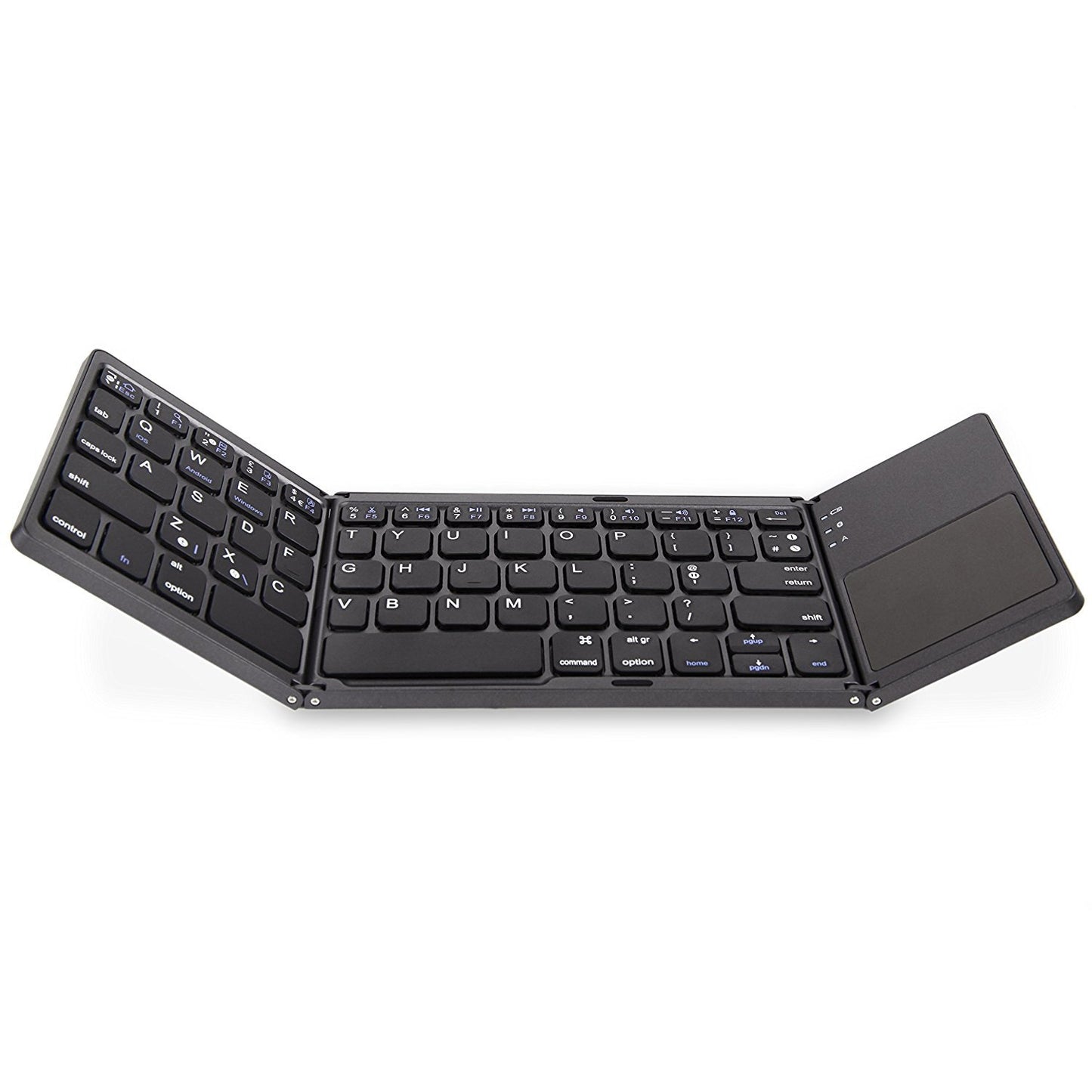Foldable Bluetooth Keyboard with Multi Touch Touchpad Tablet Smartphone and Laptop Aircraft Grade Aluminum evlune
