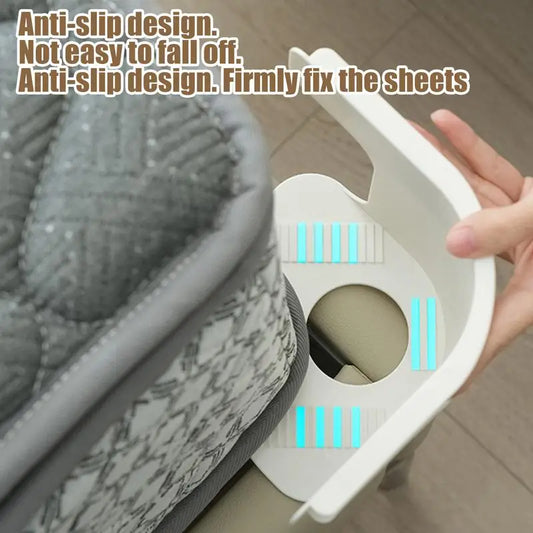 أشرطة ملاءات قابلة للتعديل شديدة التحمل مع مشابك معدنية وحاملات ملاءات غير قابلة للانزلاق من إيفلون