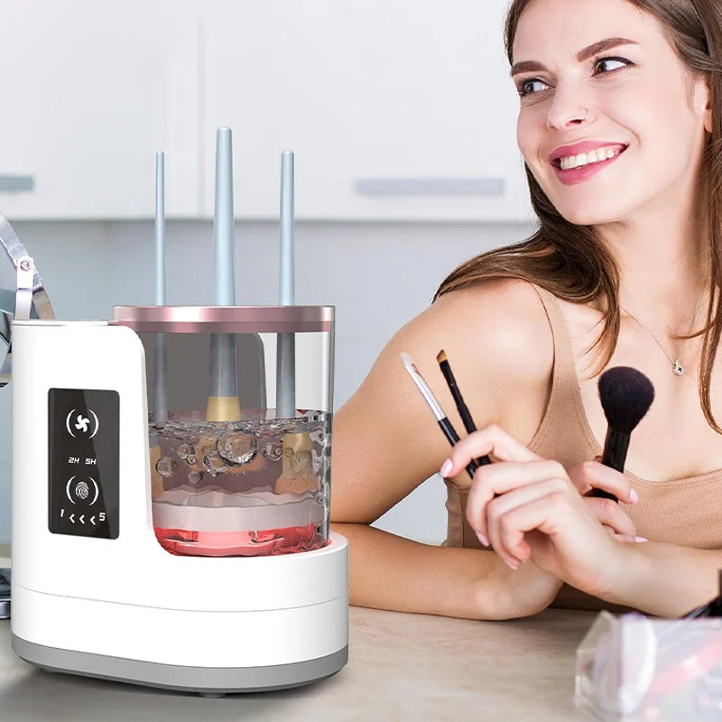 Holder 3 in 1 Electric Makeup Brush Cleaner Machine Automatic USB Powered evlune