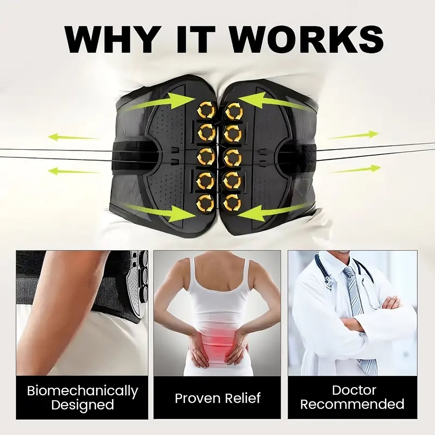 Lumbar Support Belt Back Pain Relief Adjustable evlune