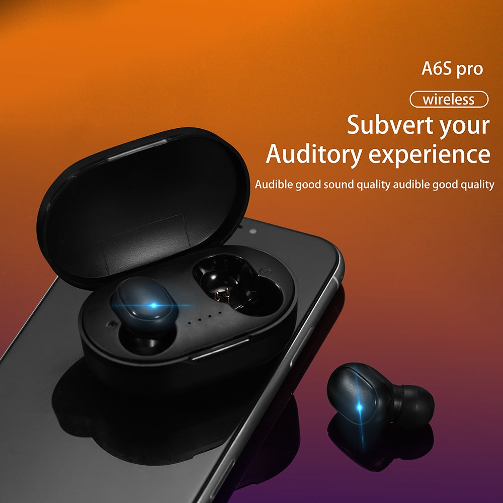 A6S Pro Bluetooth 5.0 Wireless Earbuds - Pink Noise Cancelling In-Ear Heشadphones with Mic, IPX4 Waterproof, True Wireless Stereo Earphones with Charging Case