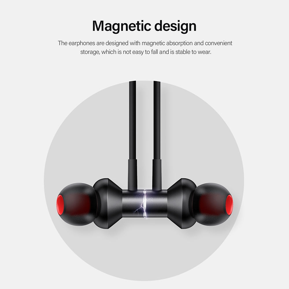 Original LENOVO HE05PRO Neckband Wireless Bluetooth 5.0 Earphones with CVC Noise Cancelling Mic, IPX5 Sport Waterproof, Magnetic Design, Long Battery Life - Red