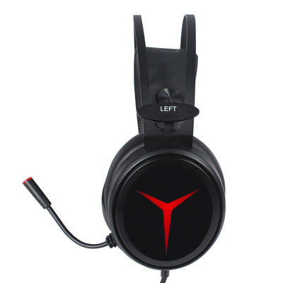 Original LENOVO Savior Y360 Wired Gaming Headset with 7.1 Surround Sound, 50mm Drivers, Noise-Cancelling Microphone, Over-Ear Design for PC/Desktop Gaming - Black