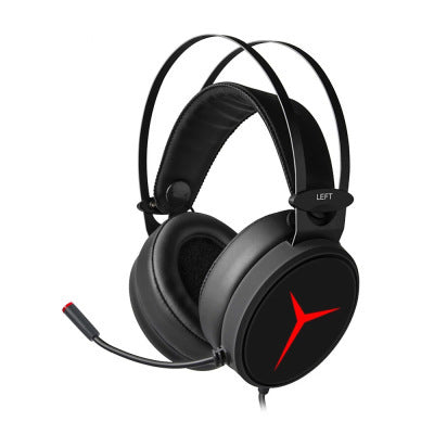 Original LENOVO Savior Y360 Wired Gaming Headset with 7.1 Surround Sound, 50mm Drivers, Noise-Cancelling Microphone, Over-Ear Design for PC/Desktop Gaming - Black