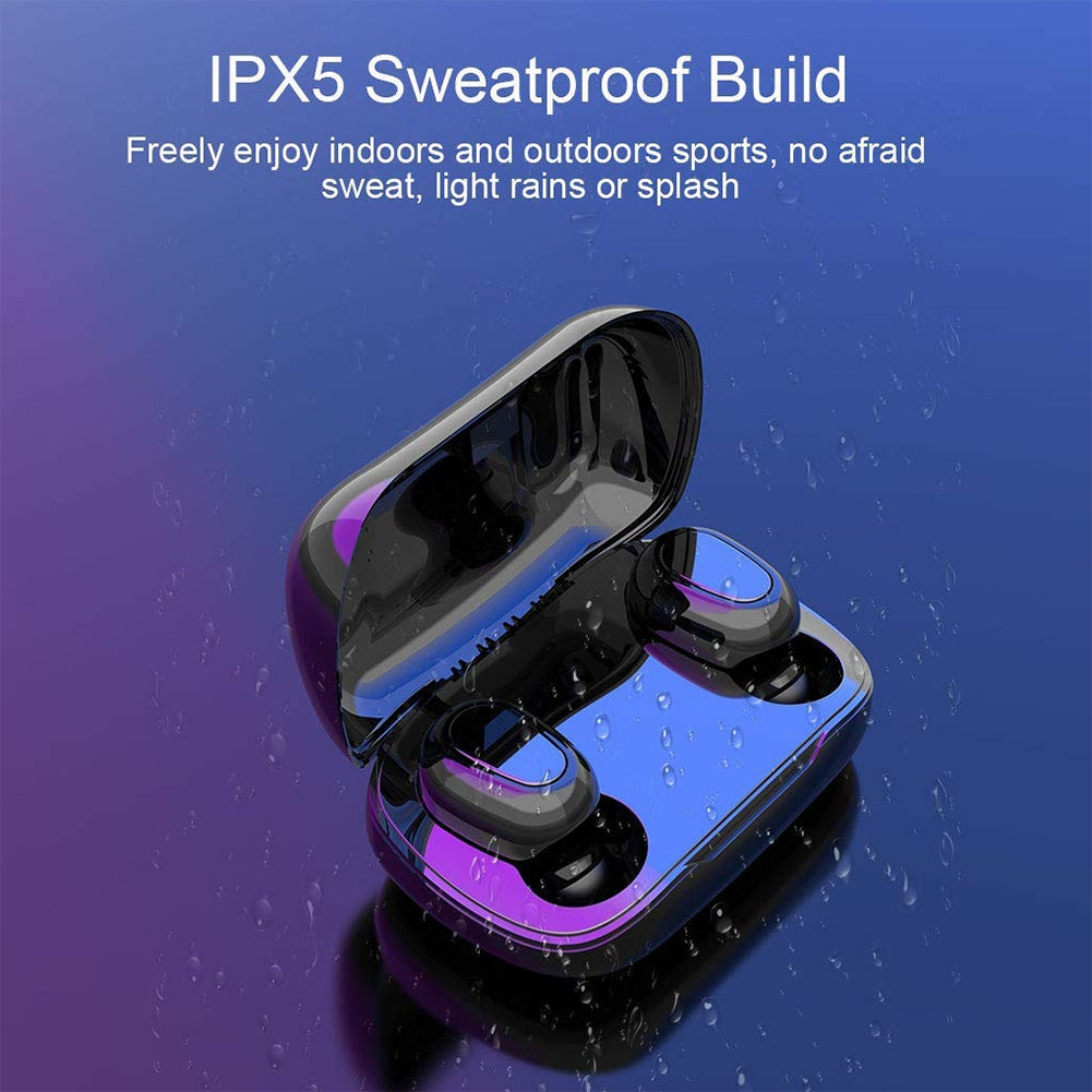 L21 Bluetooth 5.0 TWS Wireless Earbuds In-Ear 3D Stereo Surround Sound Earphones with 350mAh Charging Case Sweat-Proof Design (Pink)