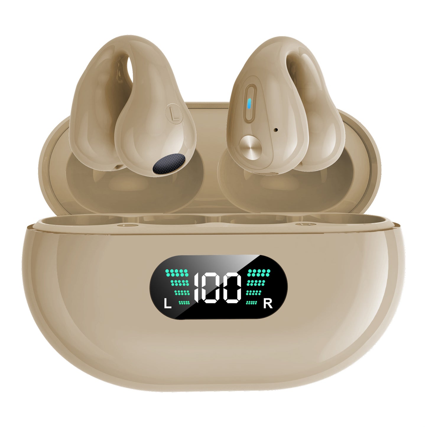 Q80 TWS Wireless Headphones Bluetooth 5.3 Bone Conduction Sports Headset Clip-on Earphones Open-Ear Running Earbuds with Noise Reduction - White