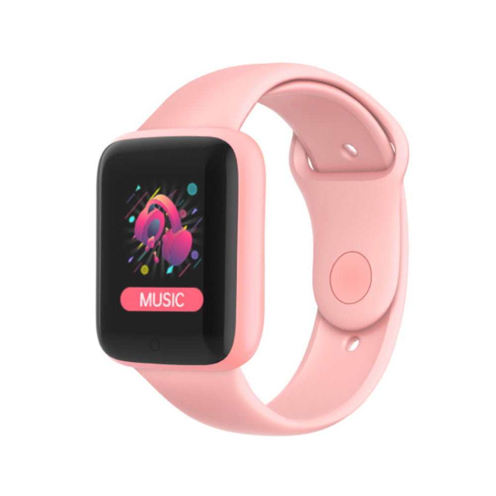 Y68 Pro Macaron Smart Watch - Unisex Bluetooth Fitness Tracker with Heart Rate & Blood Oxygen Monitor (Black)
