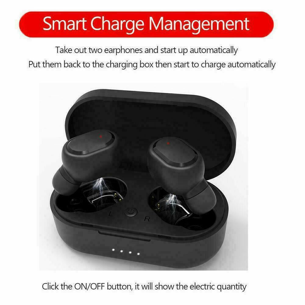 TWS M1 True Wireless Earbuds Bluetooth 5.0 In-Ear Stereo Headphones with Charging Case, Built-in Mic for Sports Work Gaming - Black