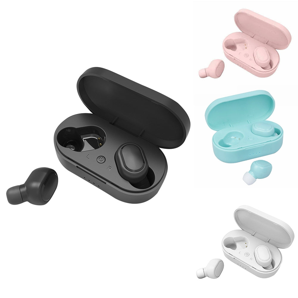 TWS M1 True Wireless Earbuds Bluetooth 5.0 In-Ear Stereo Headphones with Charging Case, Built-in Mic for Sports Work Gaming - Black