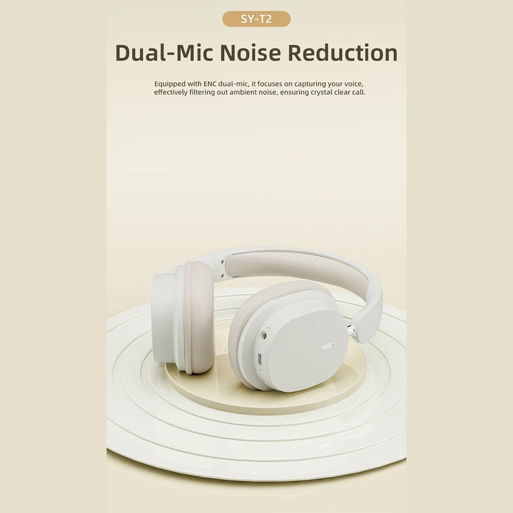 Wireless Headphones with Active Noise Cancelling | Bluetooth 5.3 Jerry Chip | 15 Hours Playtime | Foldable Over-Ear Design | Dual Device Connection | 40mm Drivers | 300mAh Battery | White