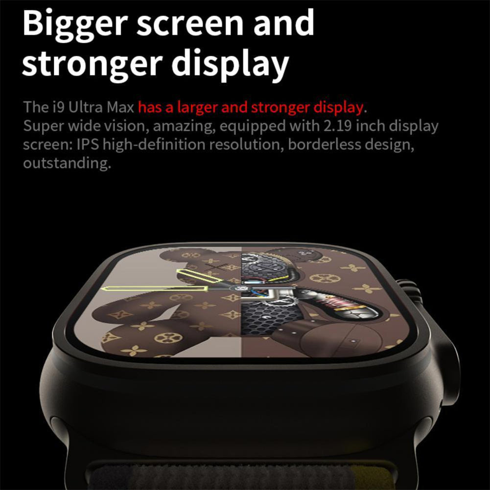 I9 Ultra Max 2.19 Inch Smart Watch with Bluetooth Calling - Advanced Fitness Tracker with Heart Rate, Blood Oxygen Monitor, ECG & Games