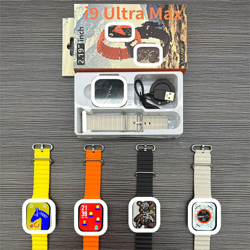 I9 Ultra Max 2.19 Inch Smart Watch with Bluetooth Calling - Advanced Fitness Tracker with Heart Rate, Blood Oxygen Monitor, ECG & Games