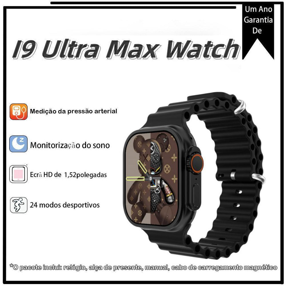 I9 Ultra Max 2.19 Inch Smart Watch with Bluetooth Calling - Advanced Fitness Tracker with Heart Rate, Blood Oxygen Monitor, ECG & Games