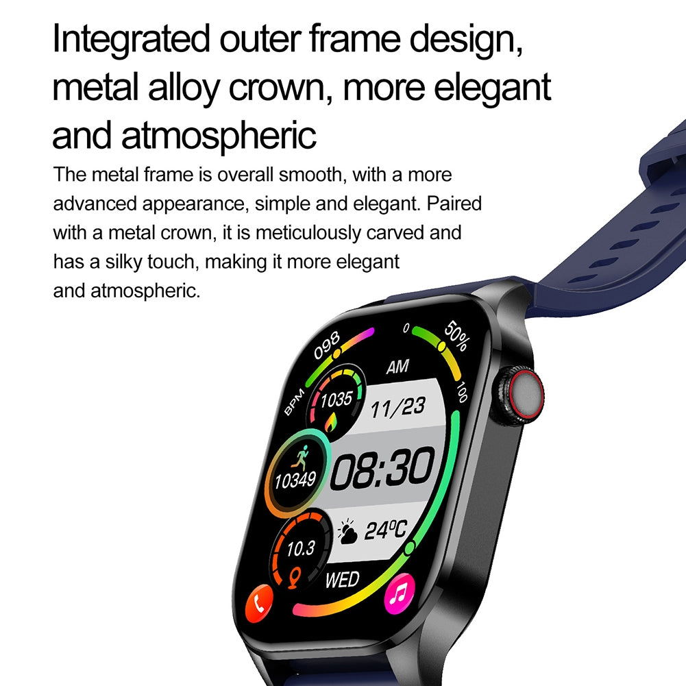 T98 Pink Smart Watch with Blood Oxygen, Blood Pressure, Heart Rate & Sleep Monitor - 2.04 Inch AMOLED Display for Smartphones