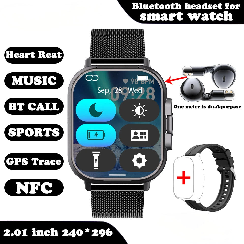 Smartwatch with Earbuds Combo evlune