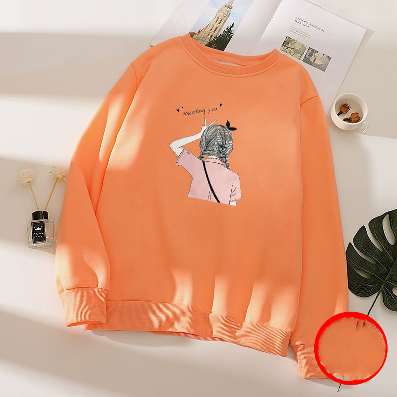 Oversized Korean Commuter Shirt | Warm Padded Velvet Top | Green Plus Velvet Cartoon Print | Round Neck Long Sleeve | Size L Available