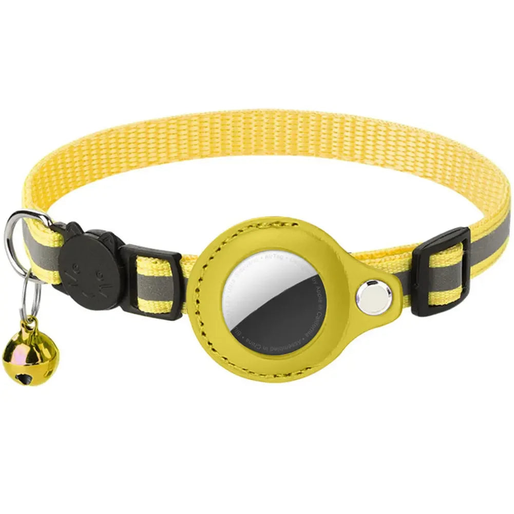 reflective cat collar with apple airtag holder paws gps elite evlune