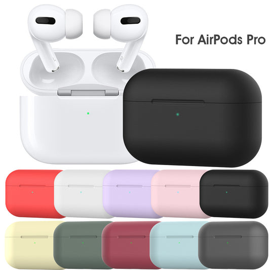 Beige Silicone Protective Case with Buckle for AirPods Pro 3rd Generation - Soft Shockproof Cover with Wireless Charging Support