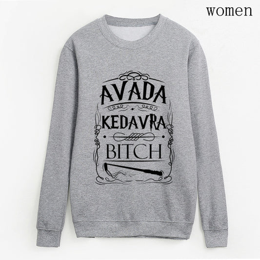 Grey Letter Pattern Print Round Neck Cotton Sweater - Autumn Winter Casual Long Sleeve Pullover (Size M)