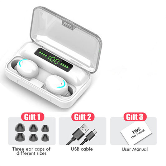 Product Name: White Wireless Bluetooth 5.0 Earbuds with LED Battery Display and Multi-Point Connection