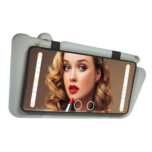 LED Car Makeup Mirror Rechargeable Sun Visor Vanity Mirror with 3 Light Modes evlune