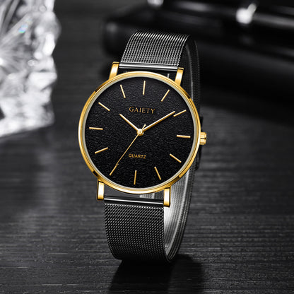 Men's Casual Steel Band Watch - Simple Fashion Quartz Timepiece with Alloy Construction & Pin Buckle Clasp