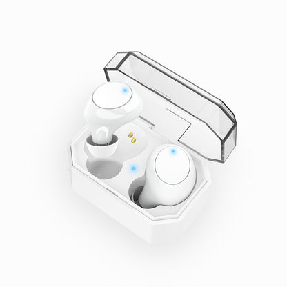 White Wireless Magnetic Sports In-Ear Headphones with Bluetooth 5.0, Voice Control, NFC Function & Multi-Point Connection - Neckband Design