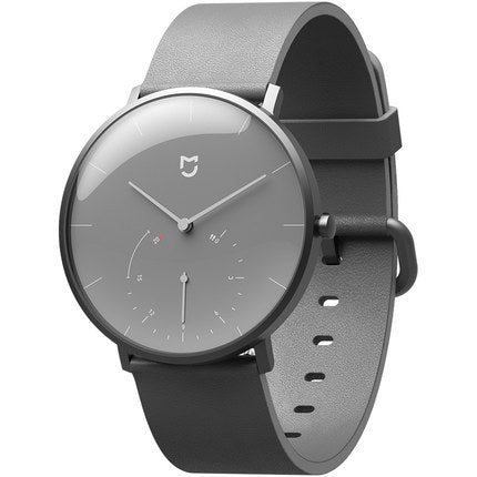 Grey Minimalist Waterproof Student Quartz Watch - Simple Fashion Timepiece with Leather Strap