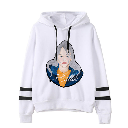 Color: White D, Size: XL - Cartoon Character Print Cotton Hooded Sweatshirt - Premium Comfort Pullover Hoodie