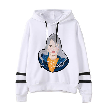 Color: White D, Size: XL - Cartoon Character Print Cotton Hooded Sweatshirt - Premium Comfort Pullover Hoodie