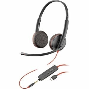 Poly Blackwire C3225 Stereo USB-C Headset with Carrying Case - TAA Compliant, Noise Cancelling Microphone, Certified for Business Communications