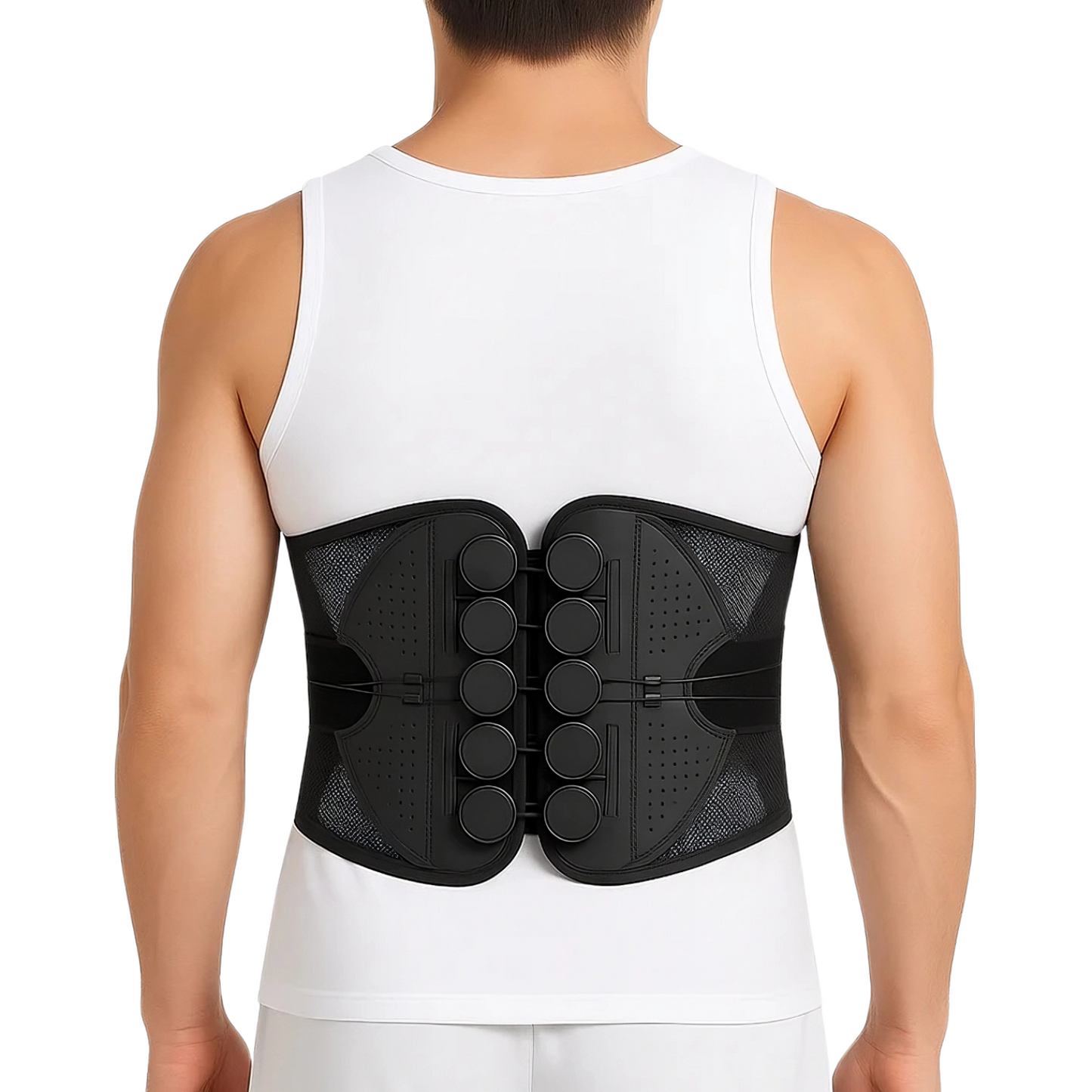 Adjustable Double Pull Lumbar Support Belt Lower Back Pain Relief Brace evlune