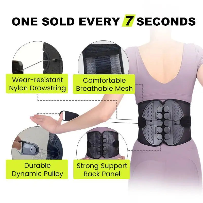  Adjustable Lumbar Belt Back Support evlune